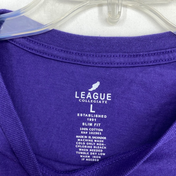 League Collegiate Juniors Large T-Shirt Deep Purple Marietta College Short Slv - Picture 4 of 7